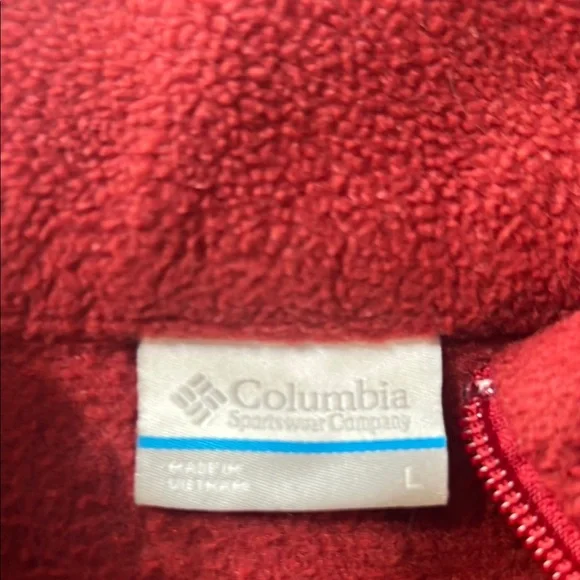 Columbia Red Long Sleeve jacket with Mandarin Collar and Relaxed Fit - Picture 2 of 3
